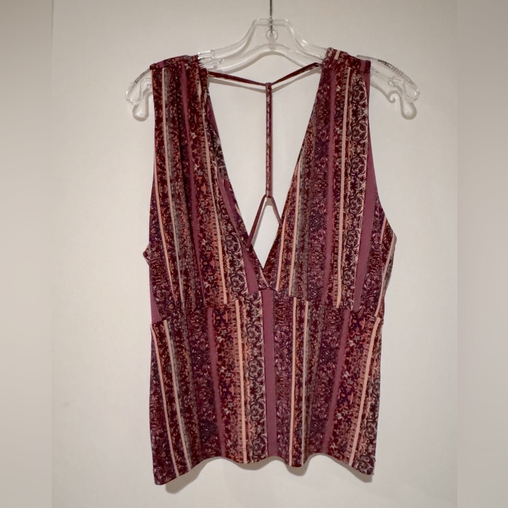 Maroon paisley plunge going out tank